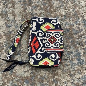 Vera Bradley Navy and Red Patterned Wristlet